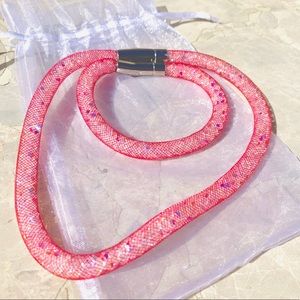 Swarovski Crystal Choker Necklace & Bracelet Set